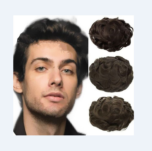Size 8×10″ Dark Brown Mens Toupee Human Hair With European 100%human Hair Base