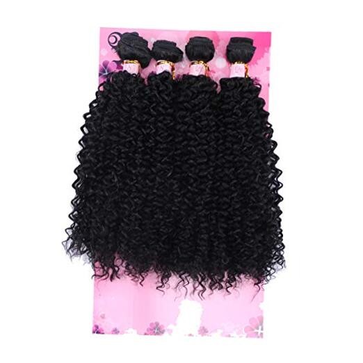 Kinky Curly Hair Bundles Synthetic Hair Weave Bundles 18 18 20 20 Inches 4 1#