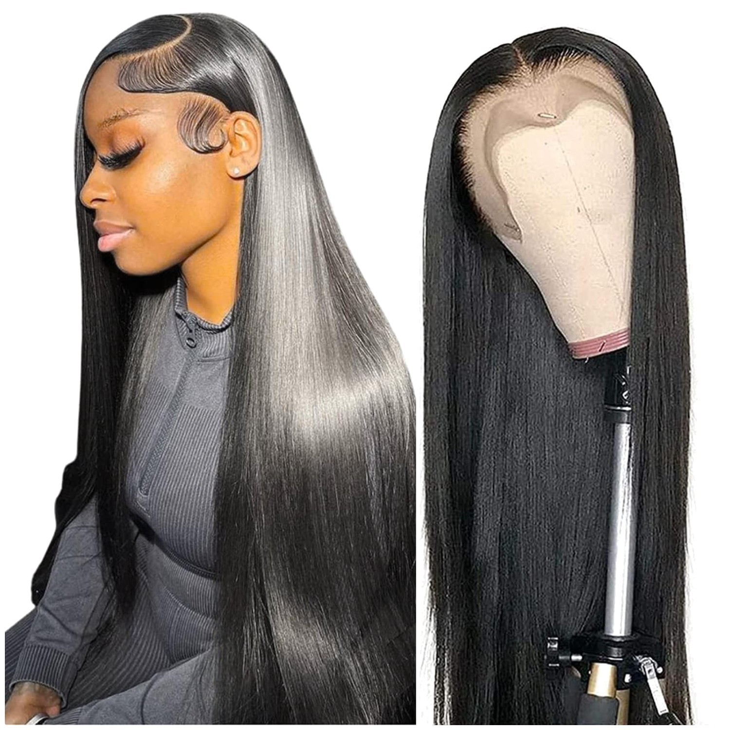 32 Inch Brazilian Straight Lace Front Human Hair Wig