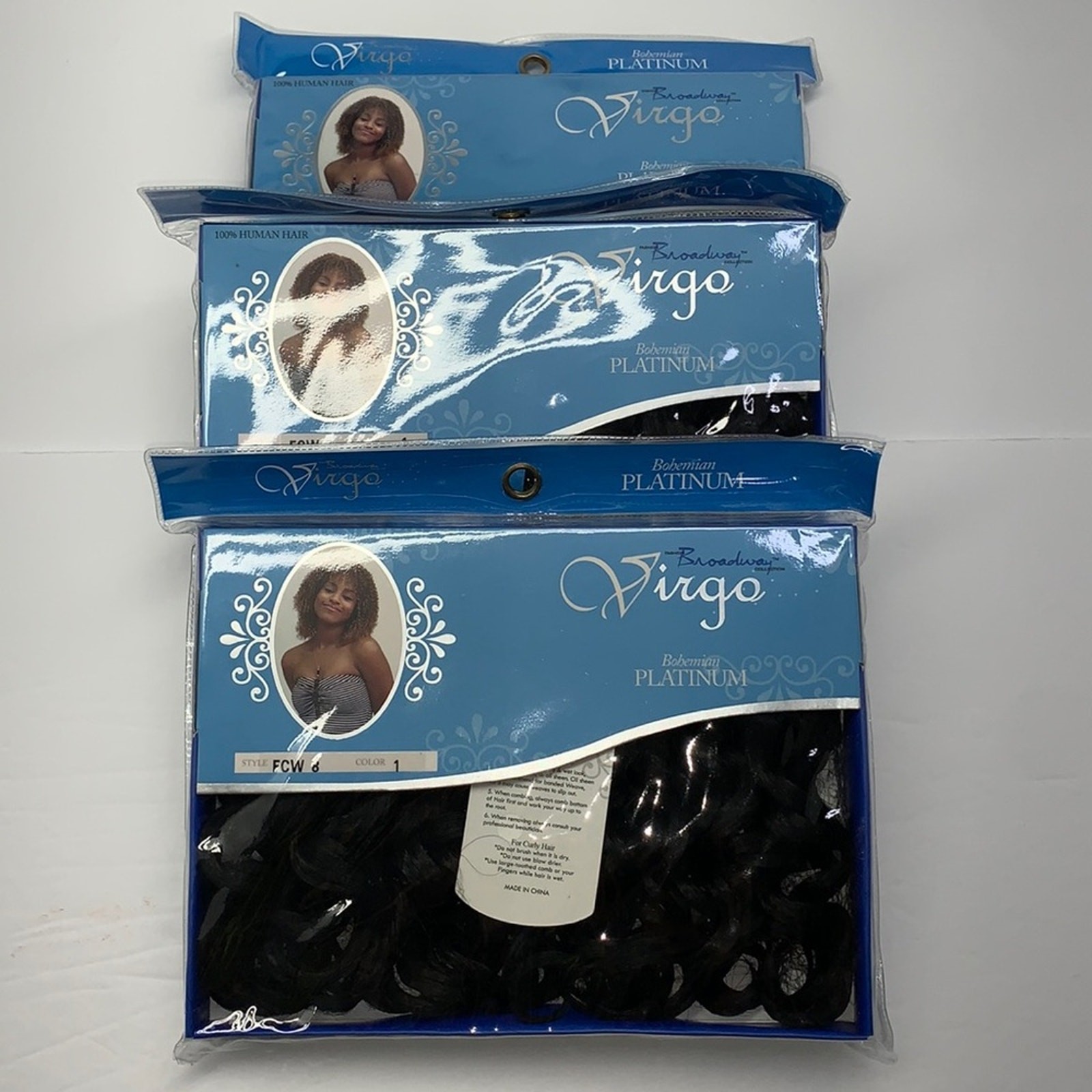 Natural Human Hair Weaving Extensions Bohemian Virgo-8” New 3 Pack