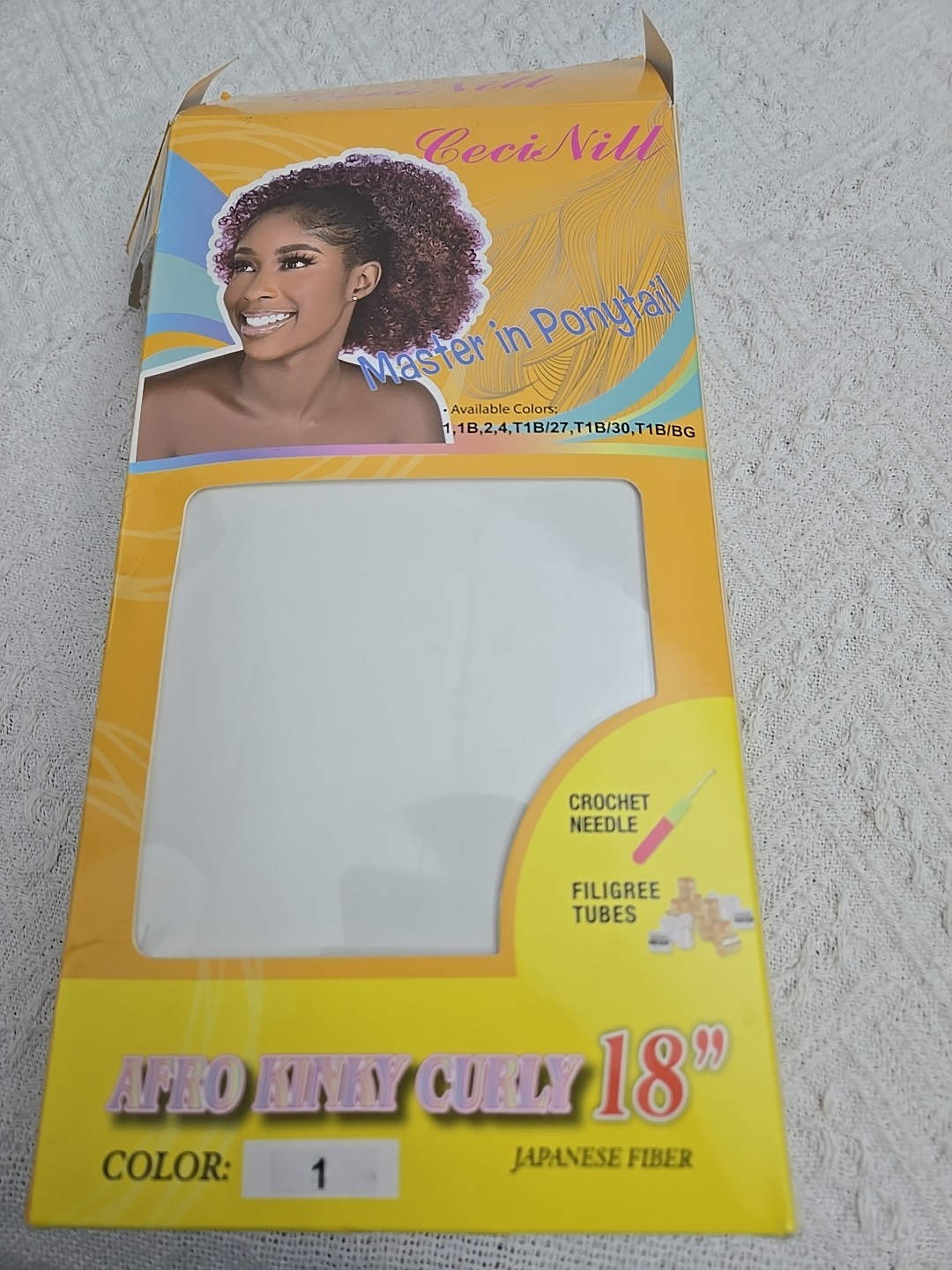 Afro Kinky Curly Dark Brown Hightlights Drawstring Ponytail 18″ Japanese Fiber
