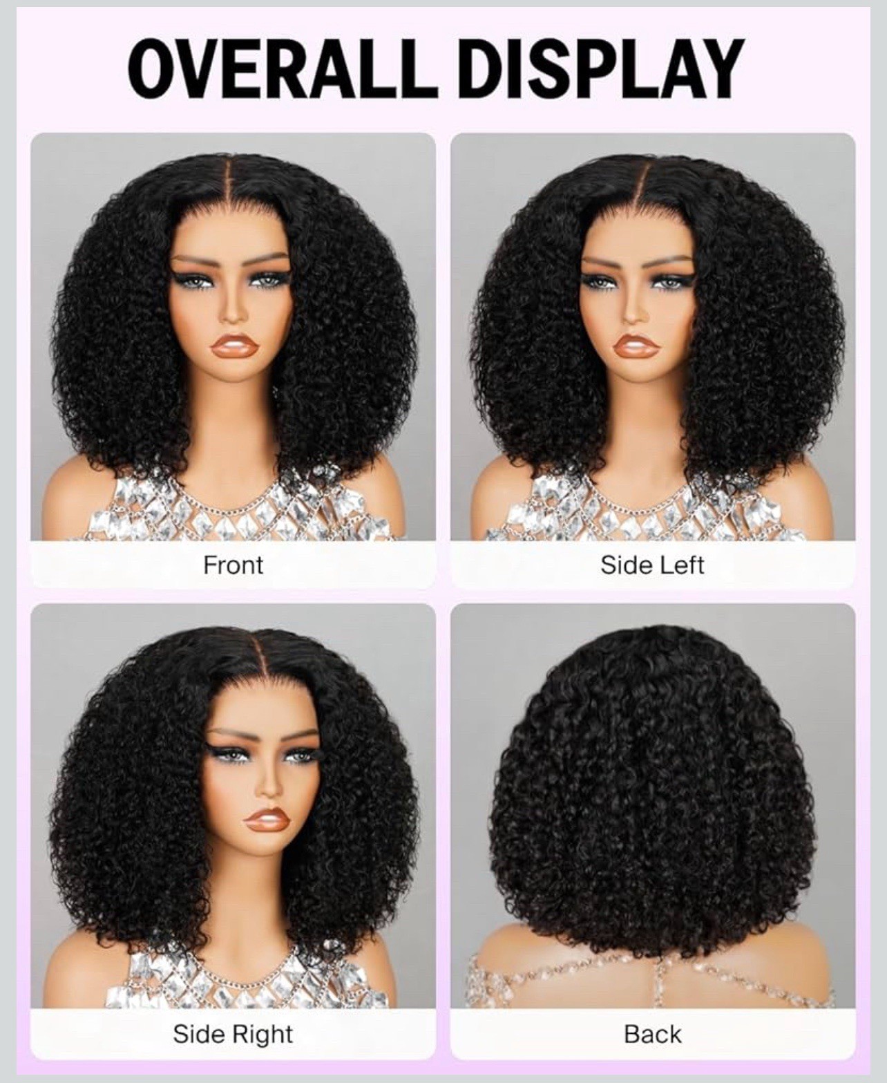 Megalook 6×5 hair Glueless Deep Wave Lace Front Wigs Human Hair Pre Plucked 12”