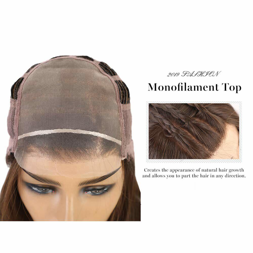Mono-Filament Top Wig Lace Front Hand-Tied Wigs Monofilament Top Wigs Brown Wigs