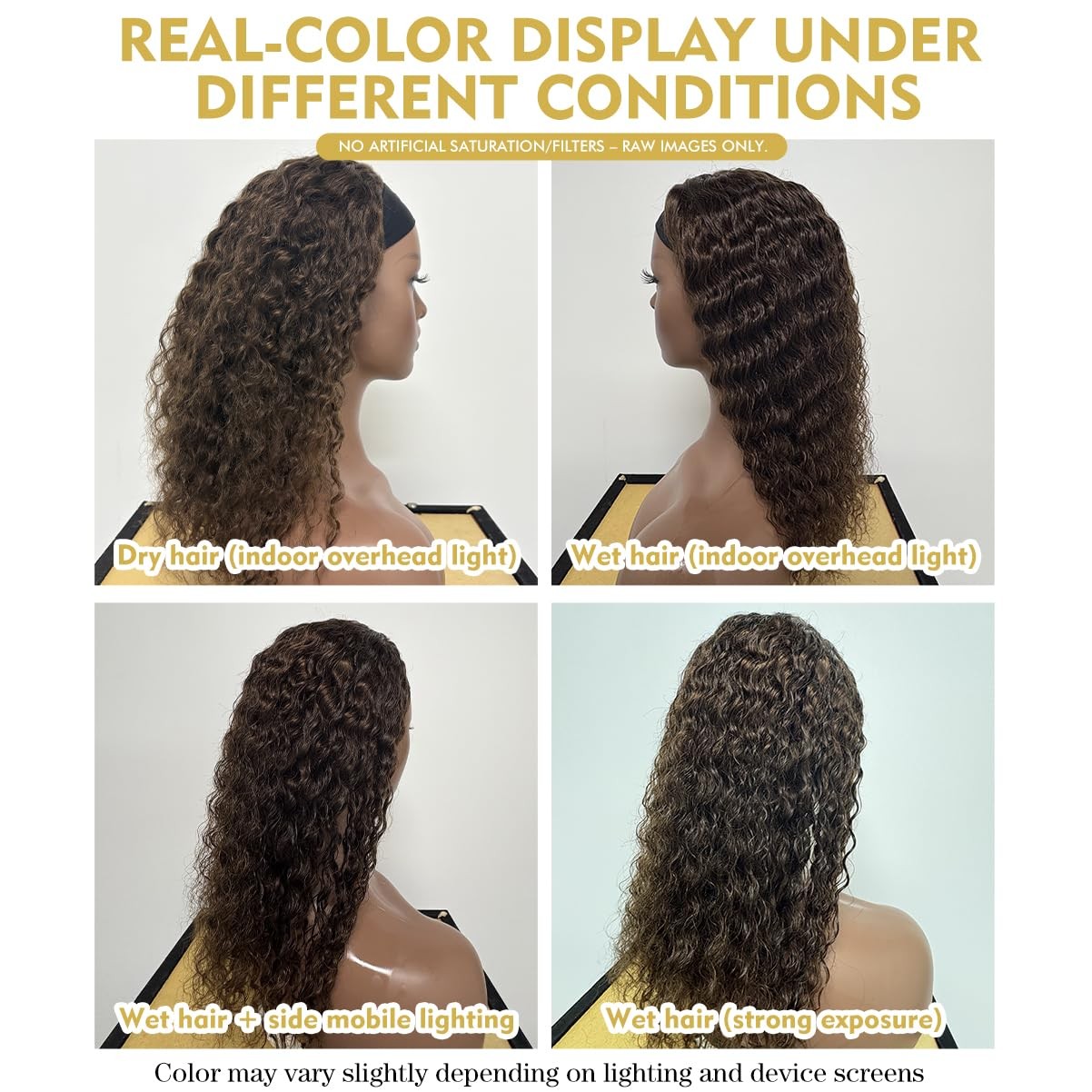 Nicmiss Chocolate Brown Headband Wig Human Hair Deep Wave Human Hair Wigs For