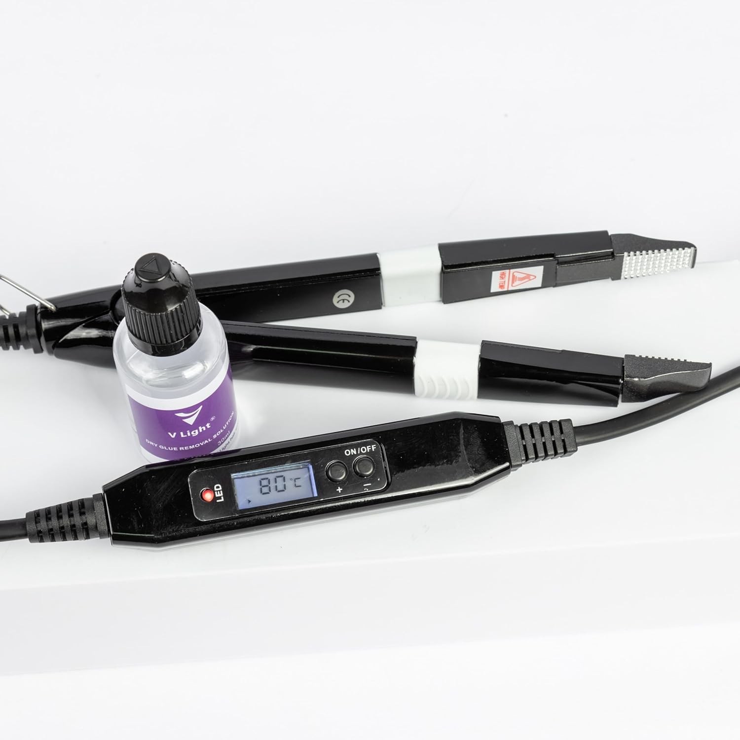 V-Light Hair Extensions Kit with UV Lamp, Fast-Curing Glue, Remover & Accessorie