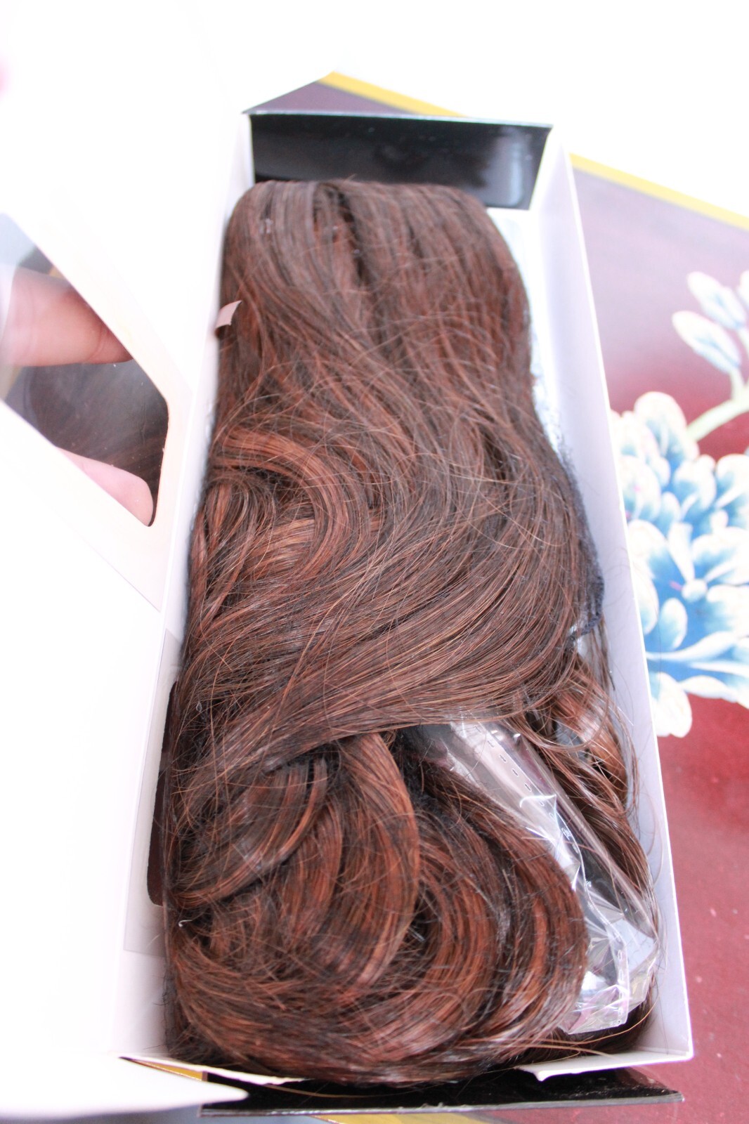 23″ wavy extension chocolate copper medium red brown hairdo by hairuwear r6/30h