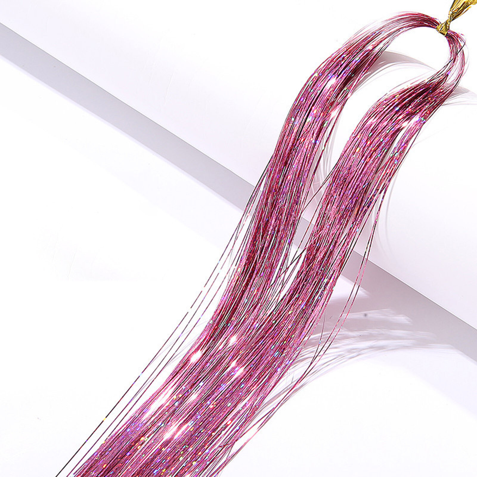47 Inches Hair Extension Tinsel Kit with Tool 12 Mixed Colors 2400 Strands F7M6