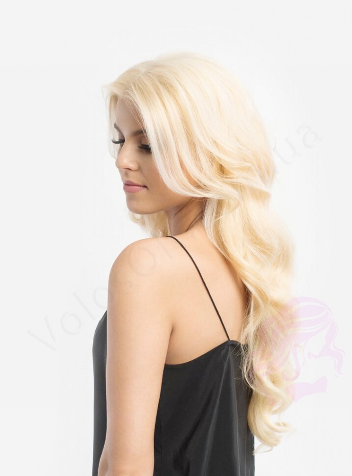 100% Natural Human Hair Extensions Clip In 15″ 7pcs 70g, Light Blonde #613