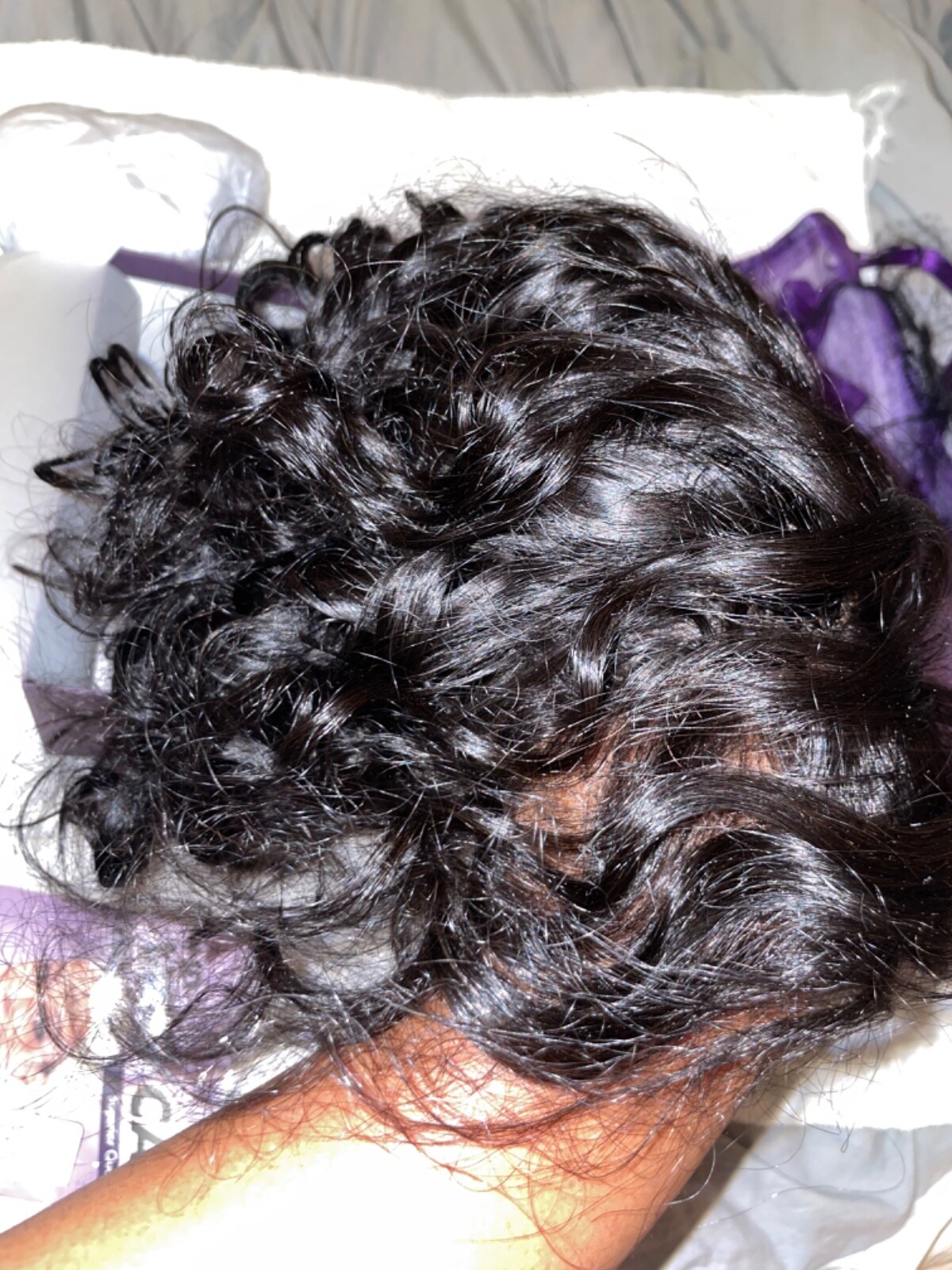 Luvme Hair Mature Bouncy Left C Part Natural Black Ombre Loose Wave Glueless
