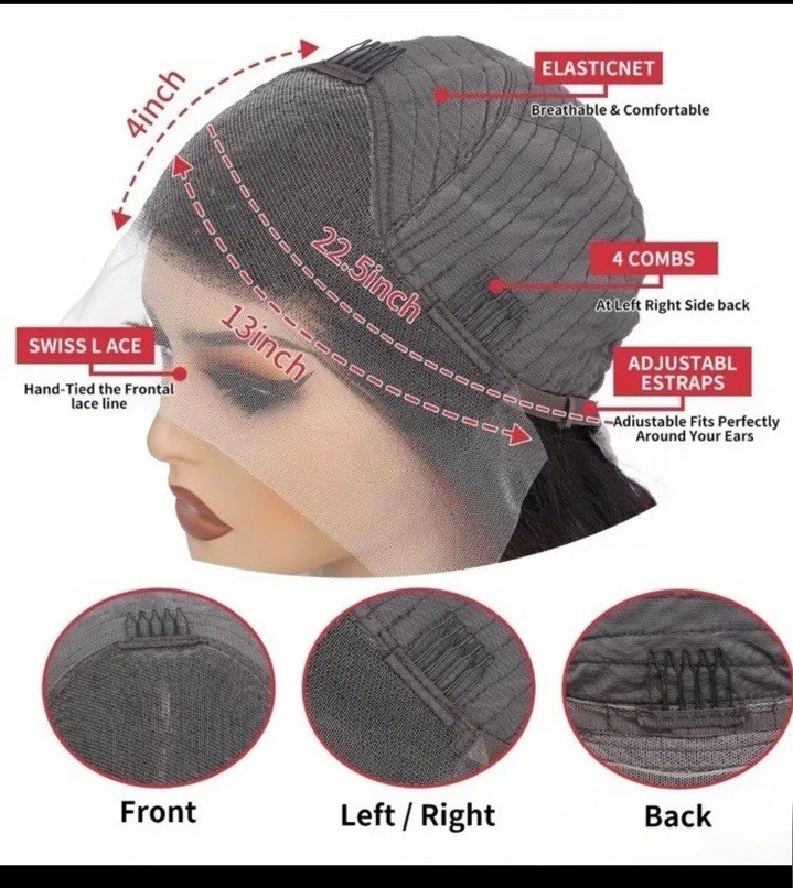Curly Black Lace Front Wig 20in 13*4 Adjustable Straps for Women