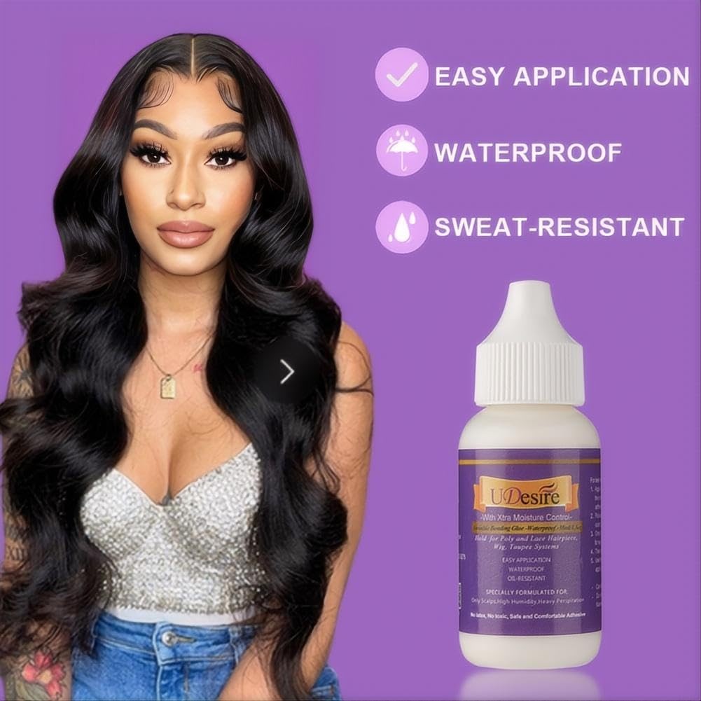 Lace Wig Glue Hair Replacement Adhesive & Remover 4cmx0.8cm, White