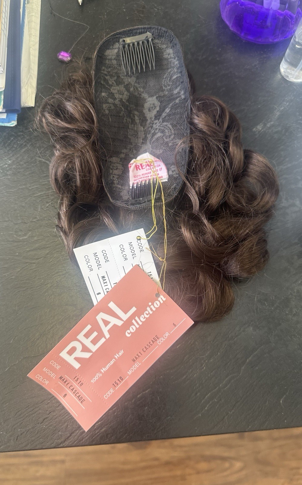 100% Human Hair Maxi Cascade in #6 Medium Brown from The Real Collection