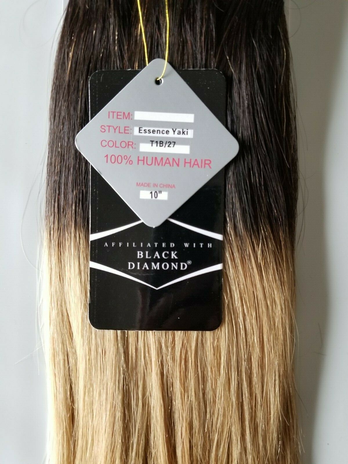 ONYX Black Diamond 100% Human Hair Natural Essence Yaki Weave Extension 10″~18″