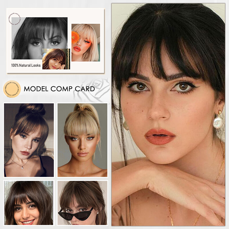 Thin Neat Bangs AS Remy Human Hair Extensions Clip in on Fringe Front Hairpieces