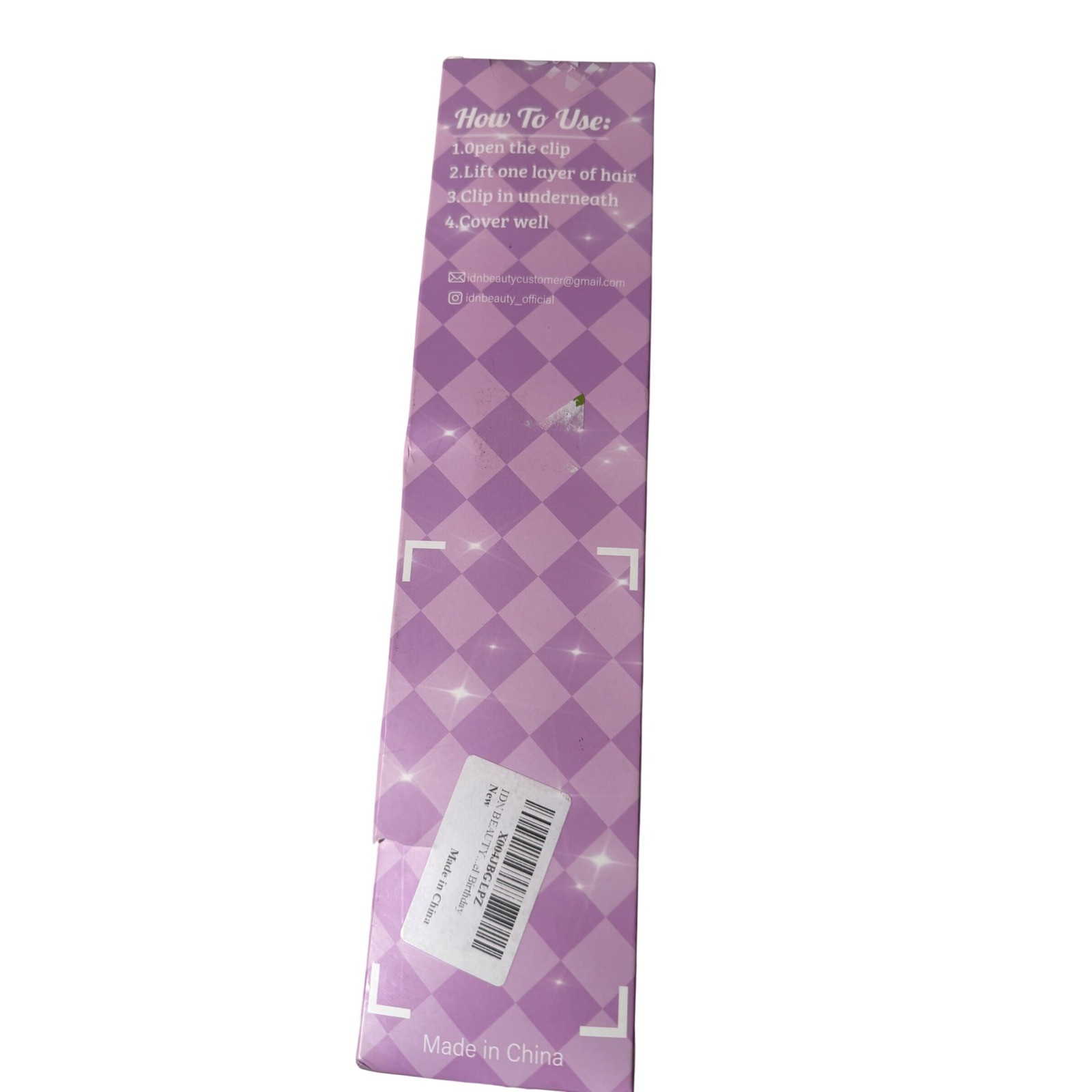 NEW IDN BEAUTY Clip in Hair Deep Purple 24 Inch Straight Synthetic Hair
