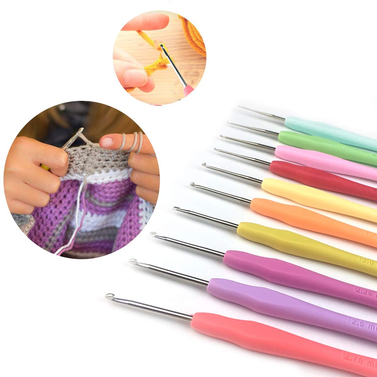Set of 10 Small Size Crochet Hook Set, SMALL, 12pcs small crochet needles