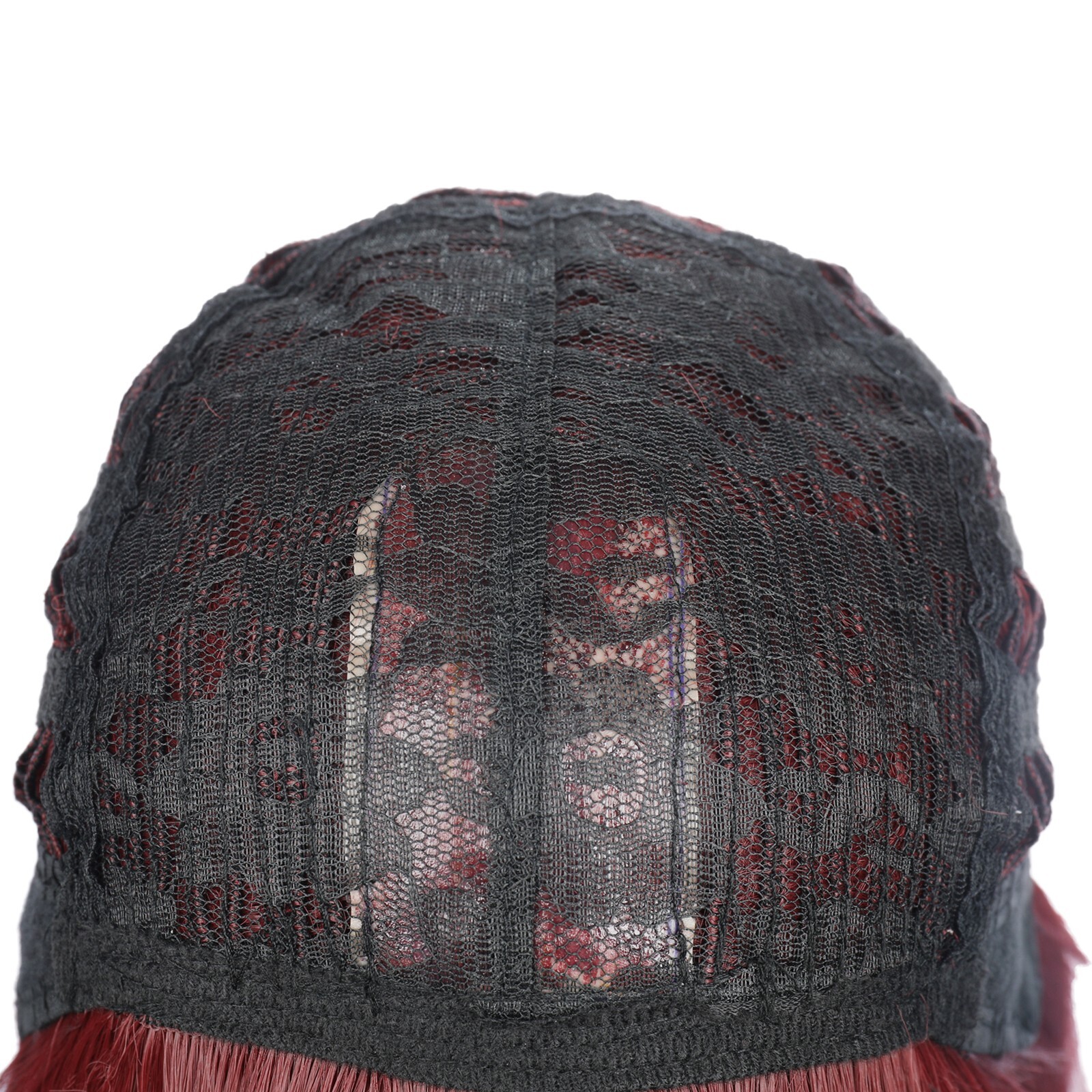 55cm Wine Red Fashion Wig For Women Chemical Fiber High Temperature Silk Wig