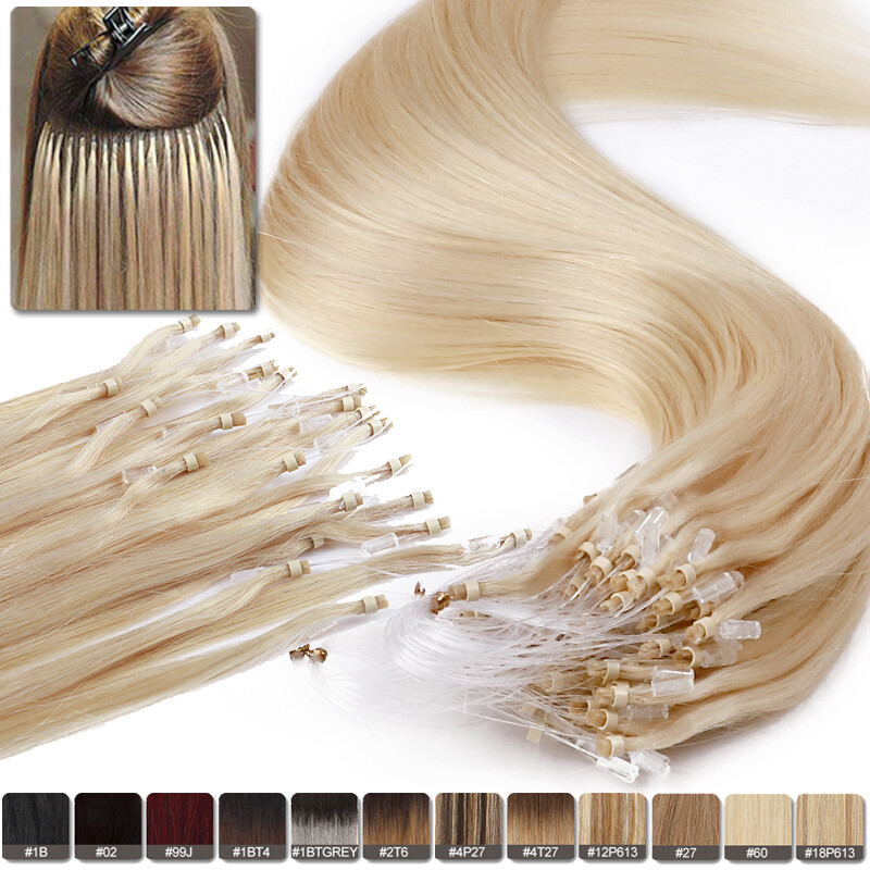 Micro Ring Human Hair Extensions Microlink Loop Beads 100% Remy Hair Highlight