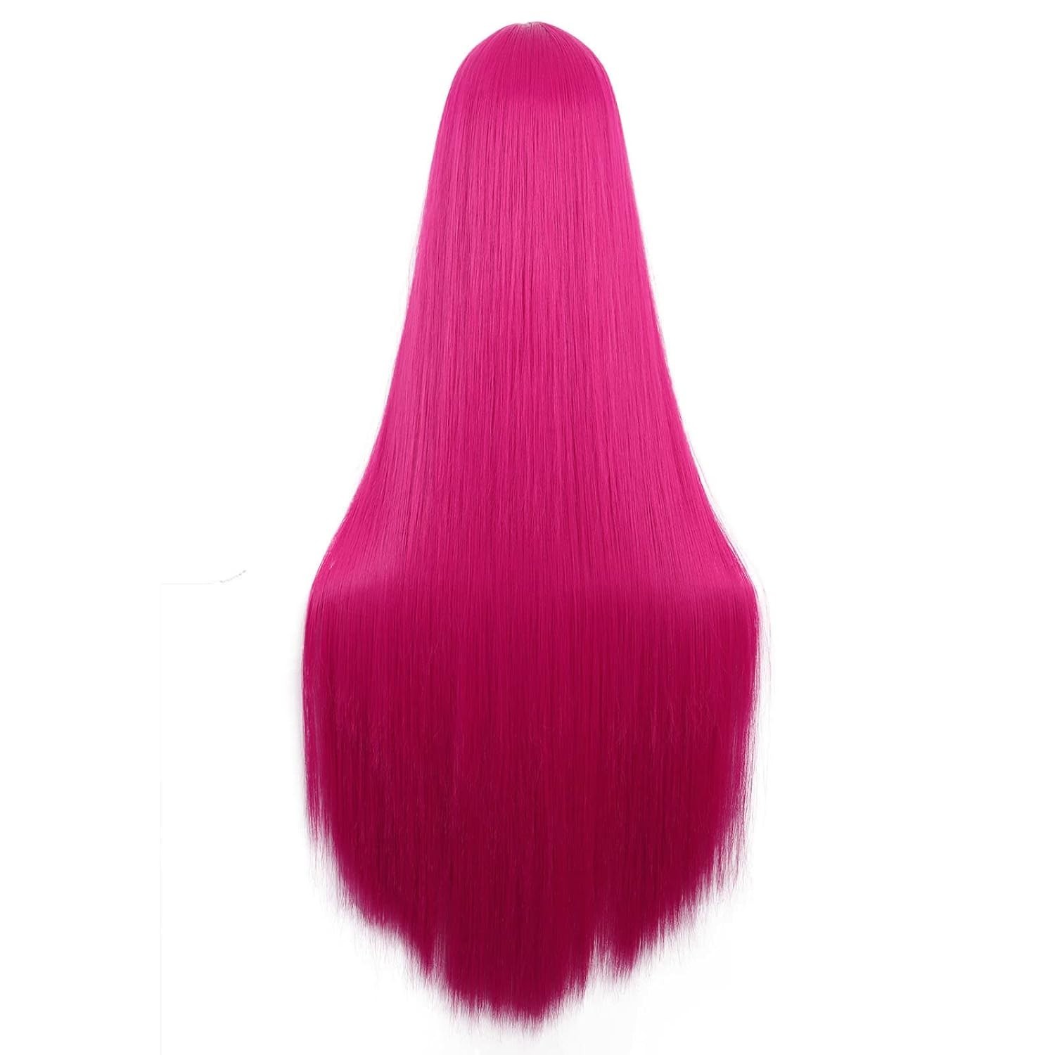 40 Inch High Temperature Fiber Straight Wig in Hot Pink for Chic Cosplay Looks