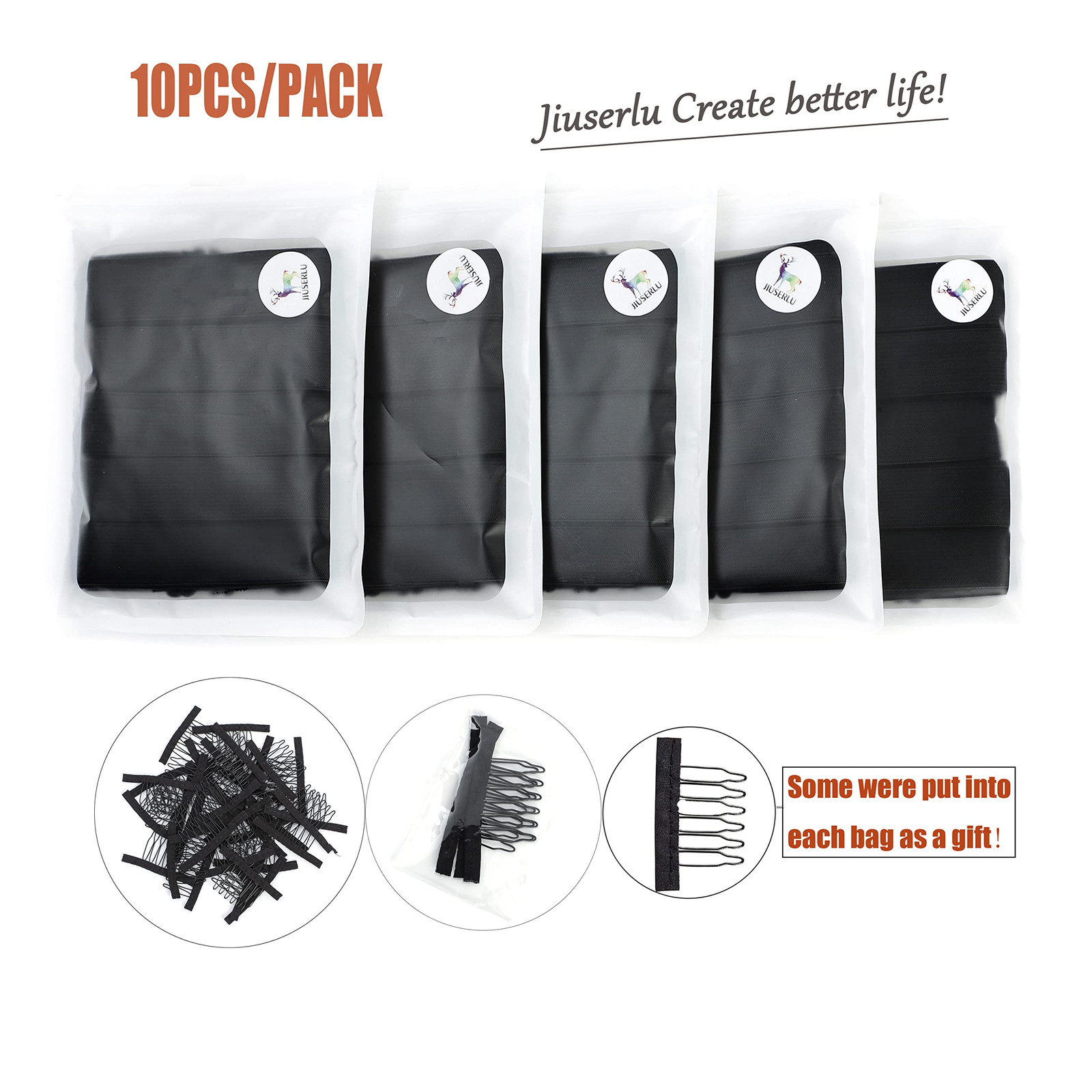 10PCS Elastic Bands For Wig Adjustable Elastic Band For Wigs Adjustable Wig B…