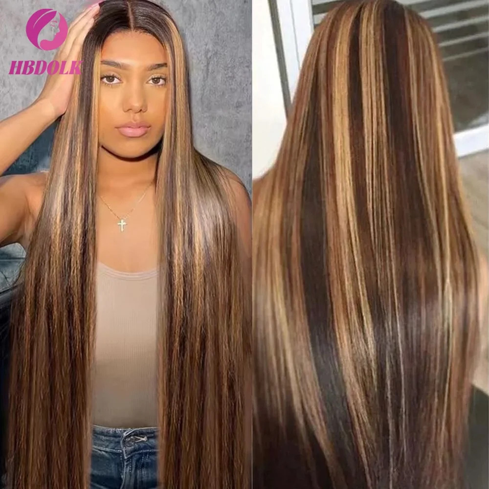 Ombre 4/27 Honey Blonde Lace Front Wig 13×4 Bone Straight Human Hair