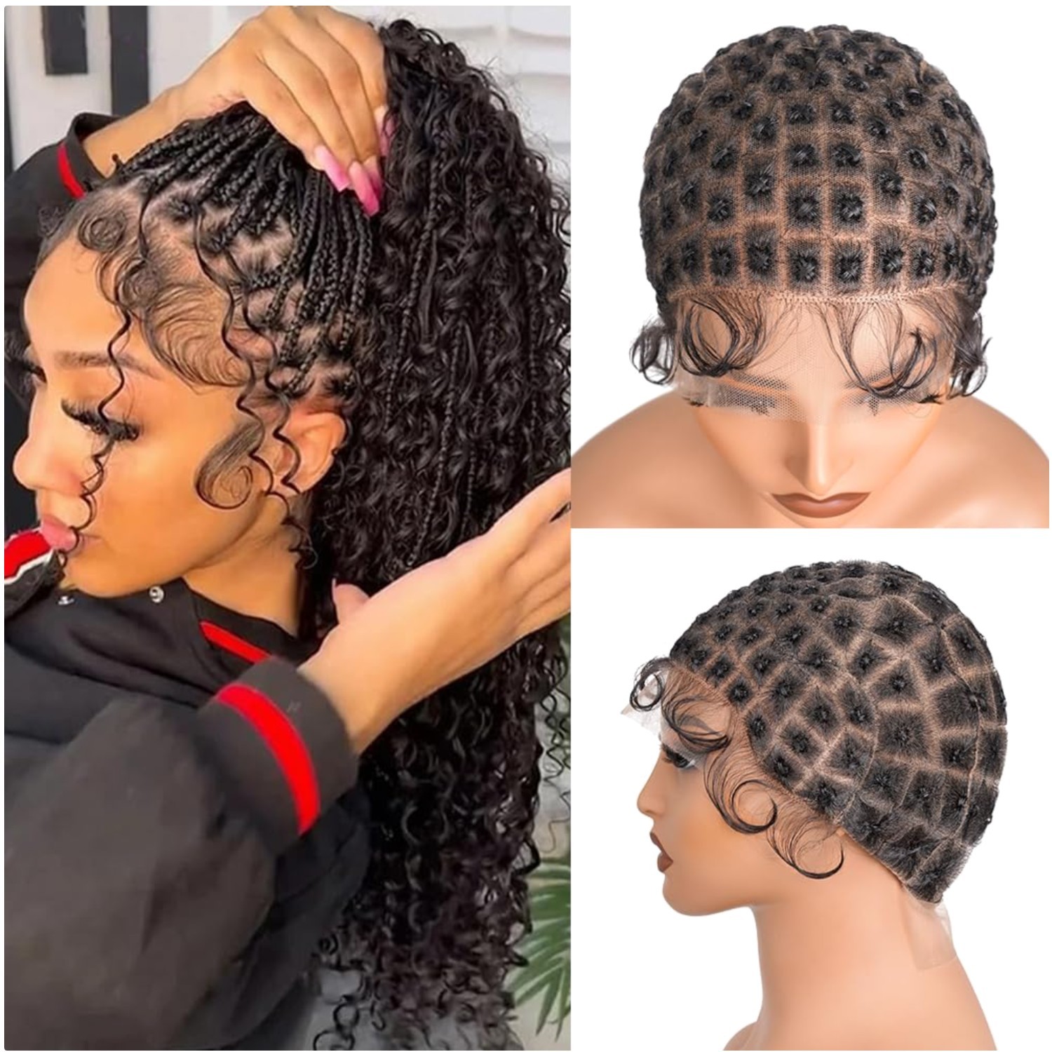 Secure Fit Glueless Crochet Wig Cap with Baby Hair