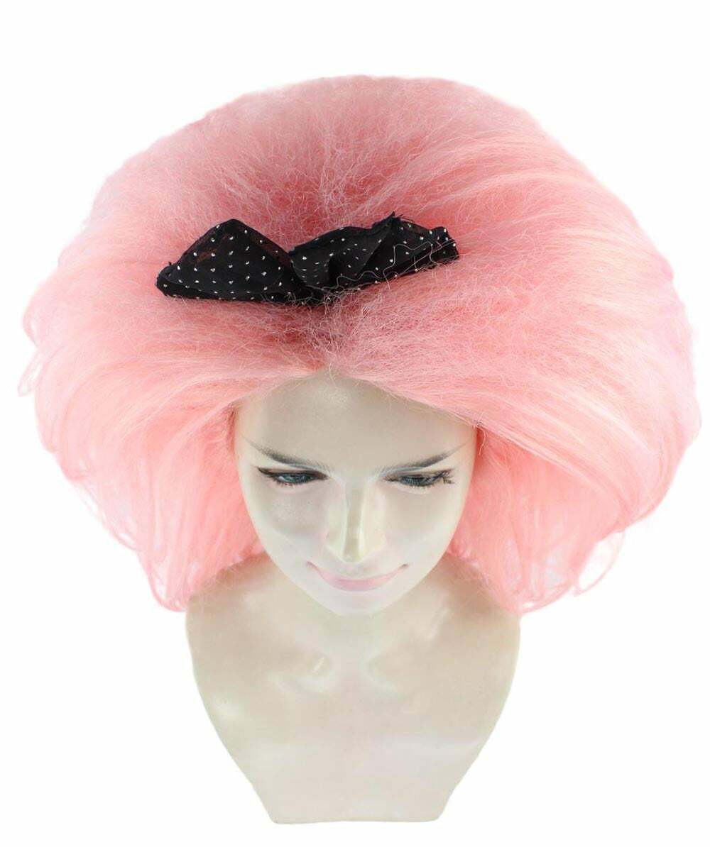 Womens Clown Wig with Bow, Jumbo Super Size Wig, Premium Breathable Capless Cap