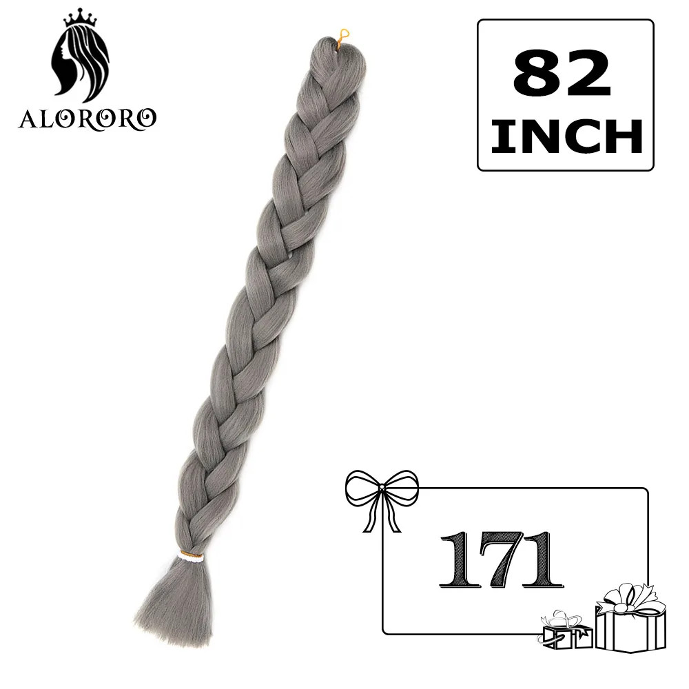Alororo Synthetic 82 Inch Jumbo Braid Hair High Temp Fiber Purple Red