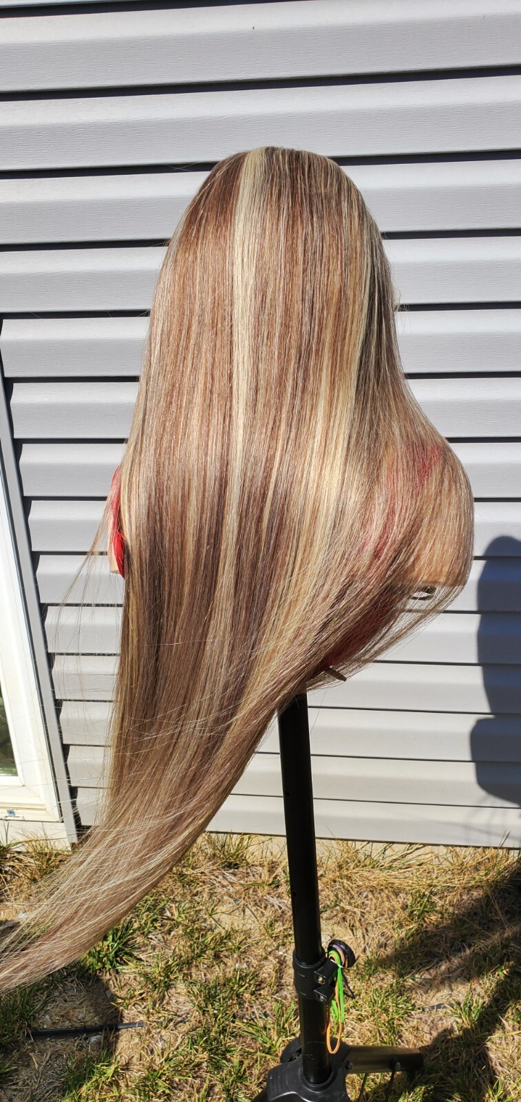 Bone Straight 13×4 Lace Front Human Hair Wigs HD 32inches biscuit blonde