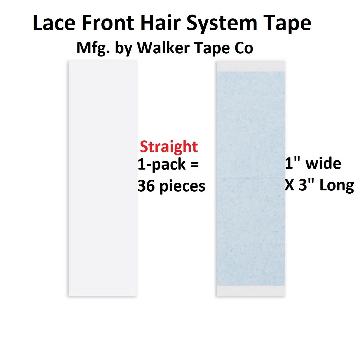 Lace Front Hair System Tape By Walker Tape 1.0 inch Straight 1-Pack = 36 pcs