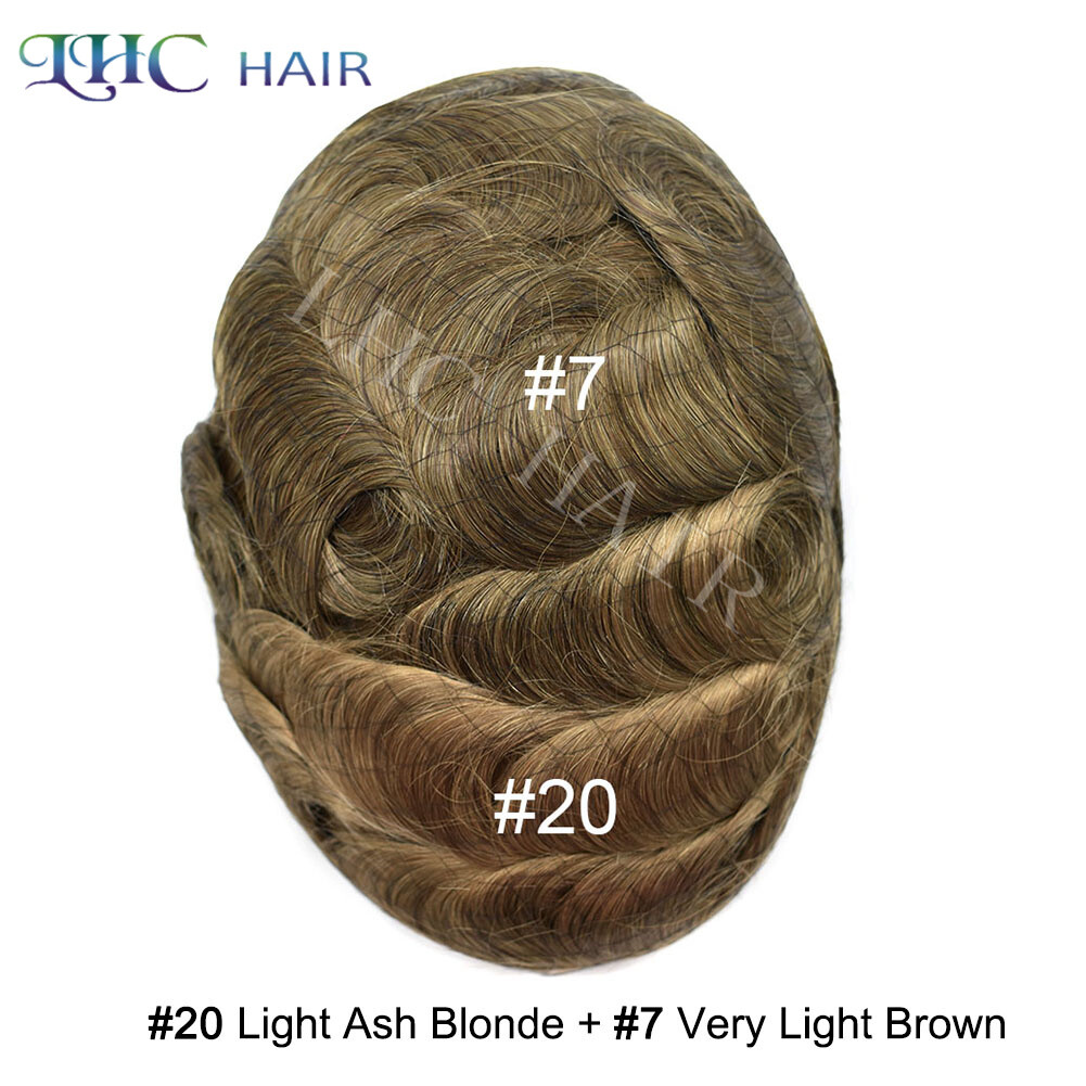 Lace Front Mens Toupee Human Hair System Natural Hairline Brown Blonde Hairpiece