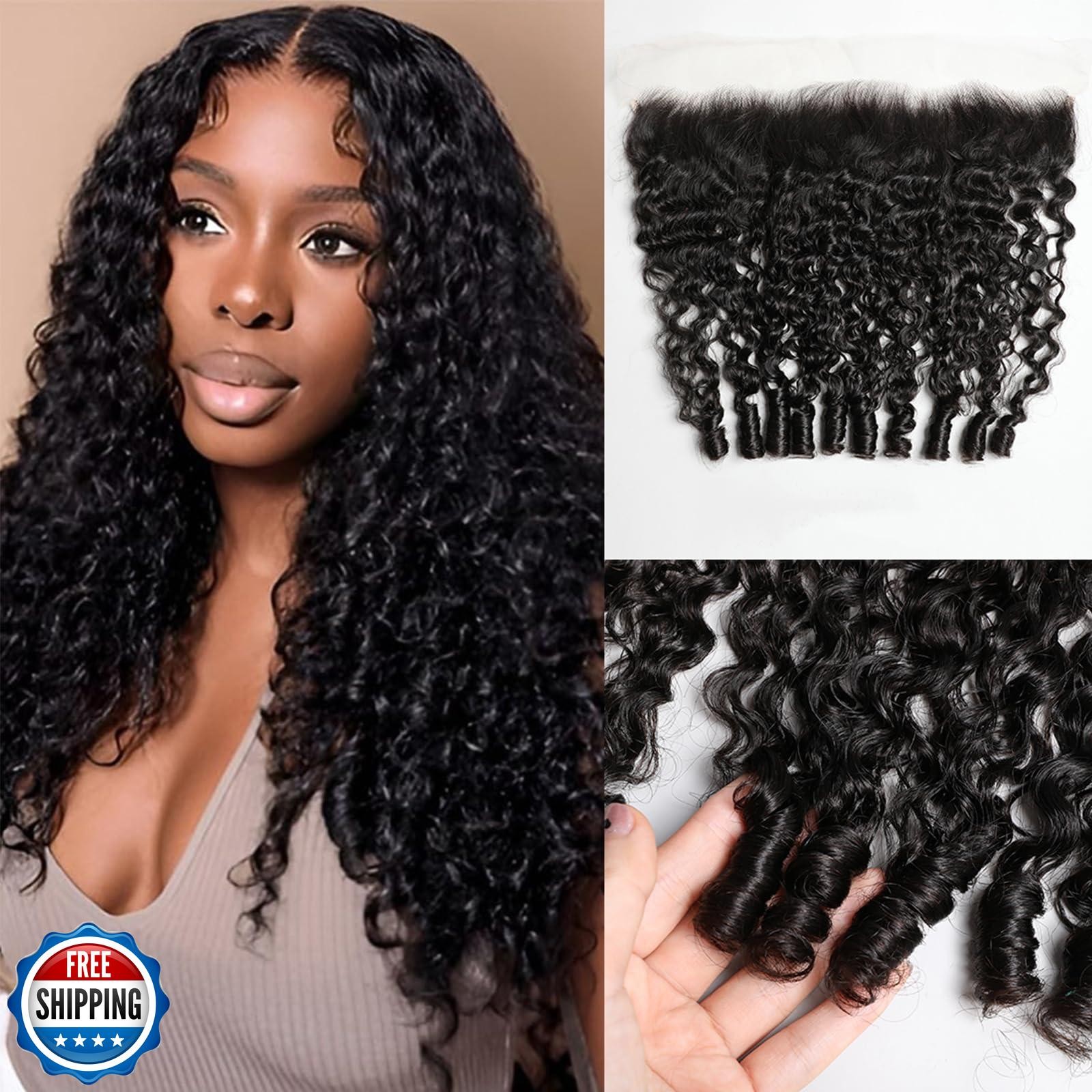 Lemoda 13×4 Burmese Curly Frontal HD Transparent 13×4 Lace Fronta