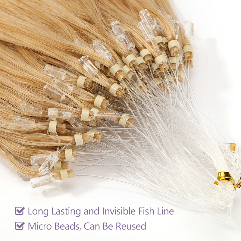 Microlink Hair Extensions Micro Loop Beads Remy Human Hair Full Head 200G THICK