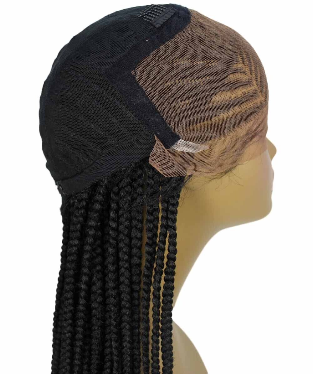 LUXLUXE Aina Straight 29 Inch Long 13X5 Hand-Tied Lace Braided Wig BLT-0133