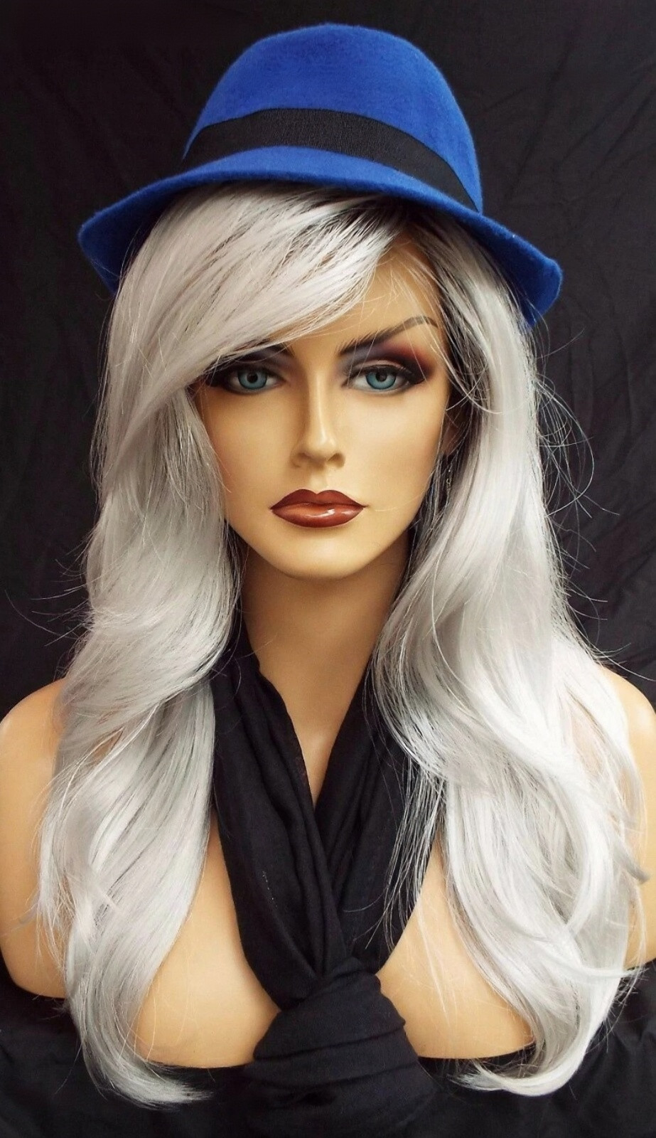 “ANGELICA” DESIGNER WIG ☆ #60 WHITE ROOTED ILLUMINA R LONG FLOWING WAVES SEXY