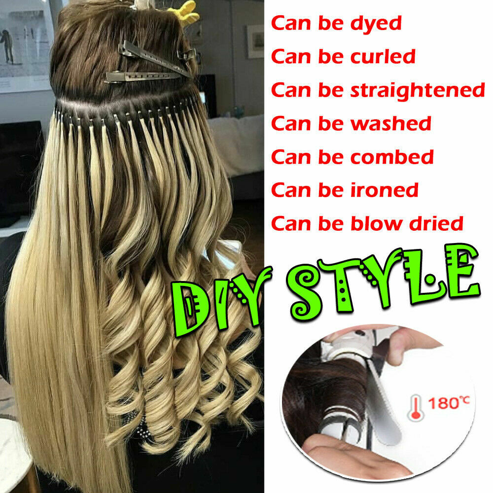 Pre Bonded Keratin Stick Tip I-Tip Remy Human Hair Extensions Full Head Thick 1g