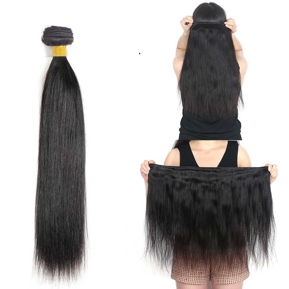 Silky Straight Virgin Brazilian Human Hair color #1 #2 #4 natural one bundle