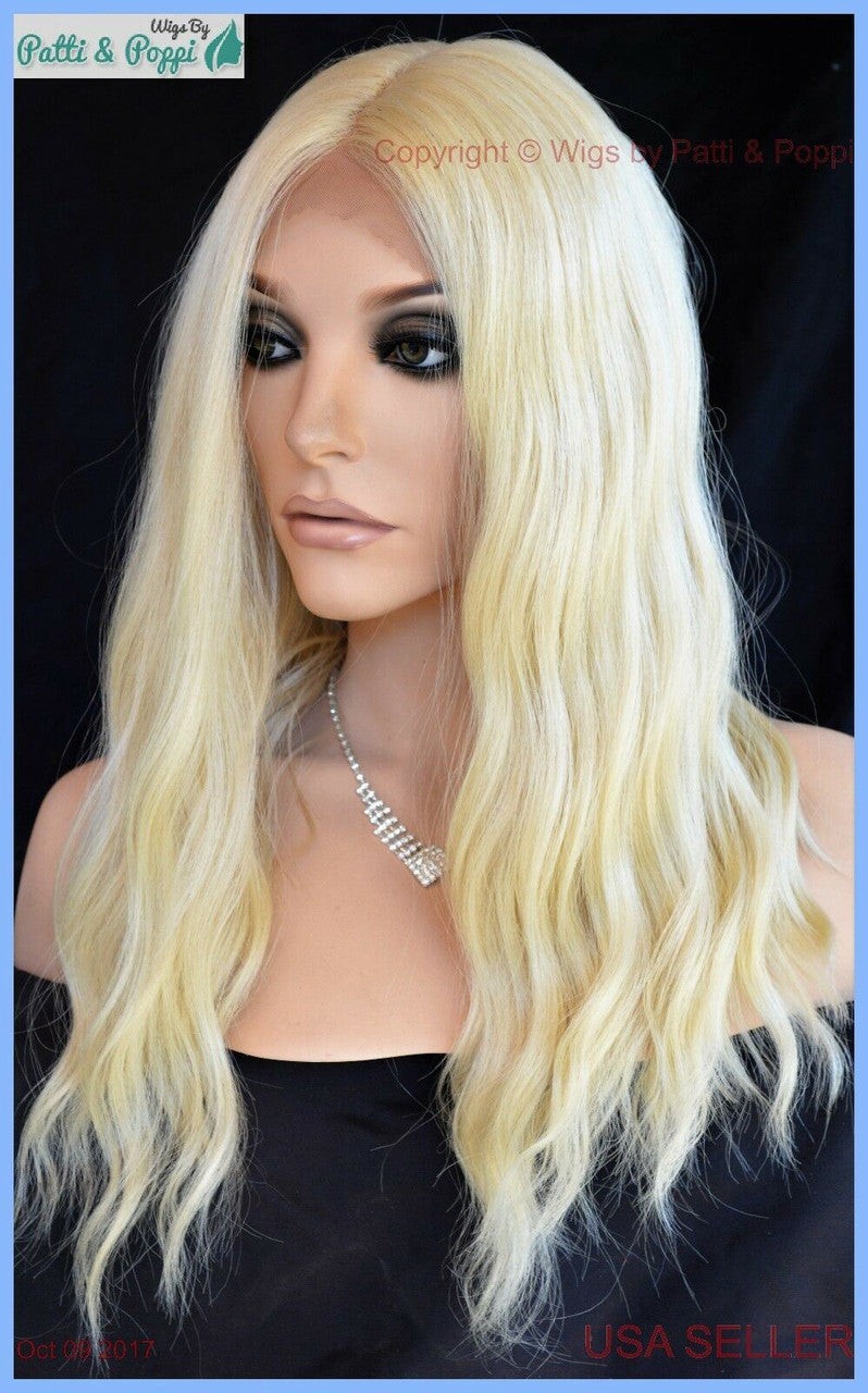 Lace Front Sepia Long Wavy Heat Friendly Wig Color 613 Unisex Adult
