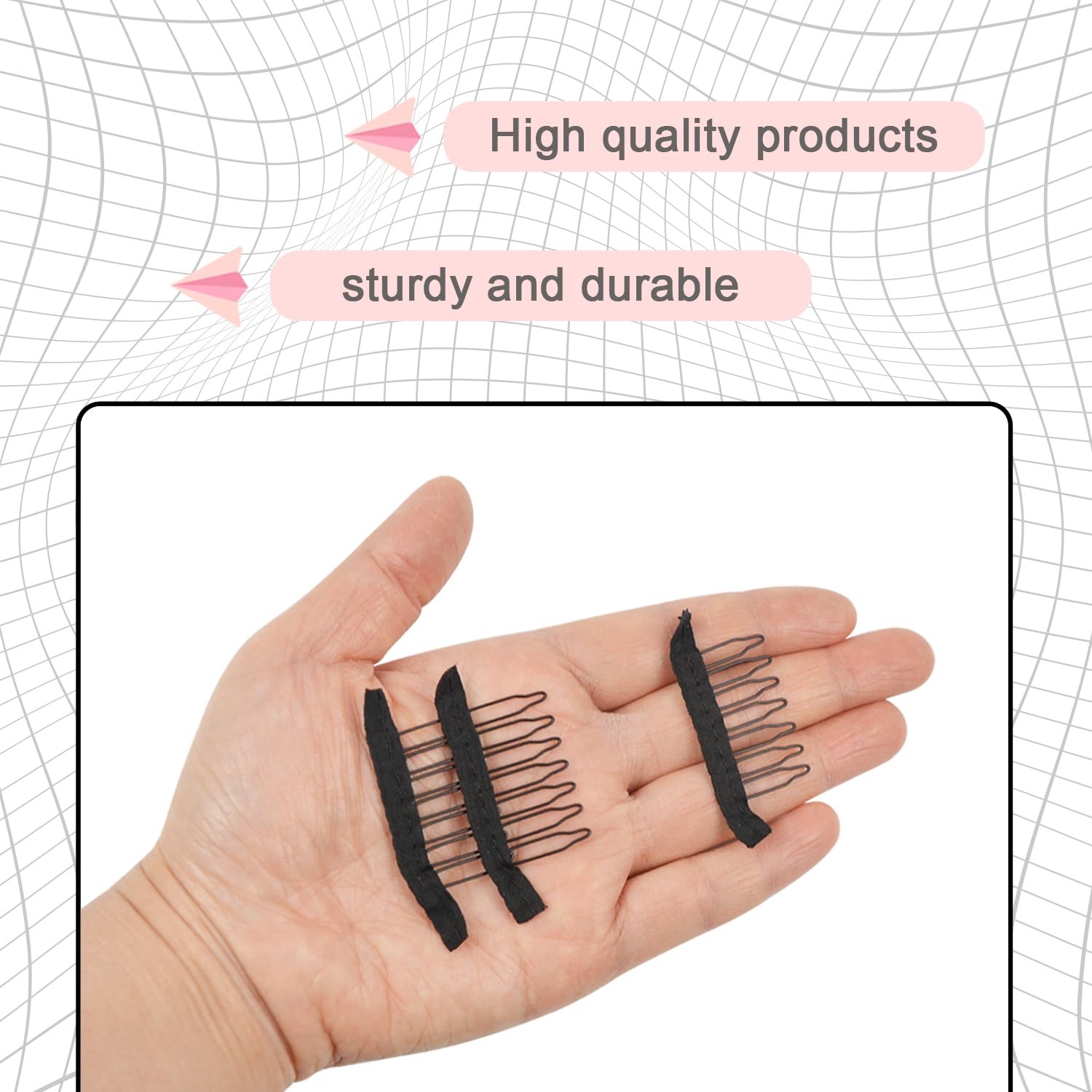 24 Pcs 7Teeth Wig Combs to Secure Wigs to Hair for Making Wig Caps Accessorie…