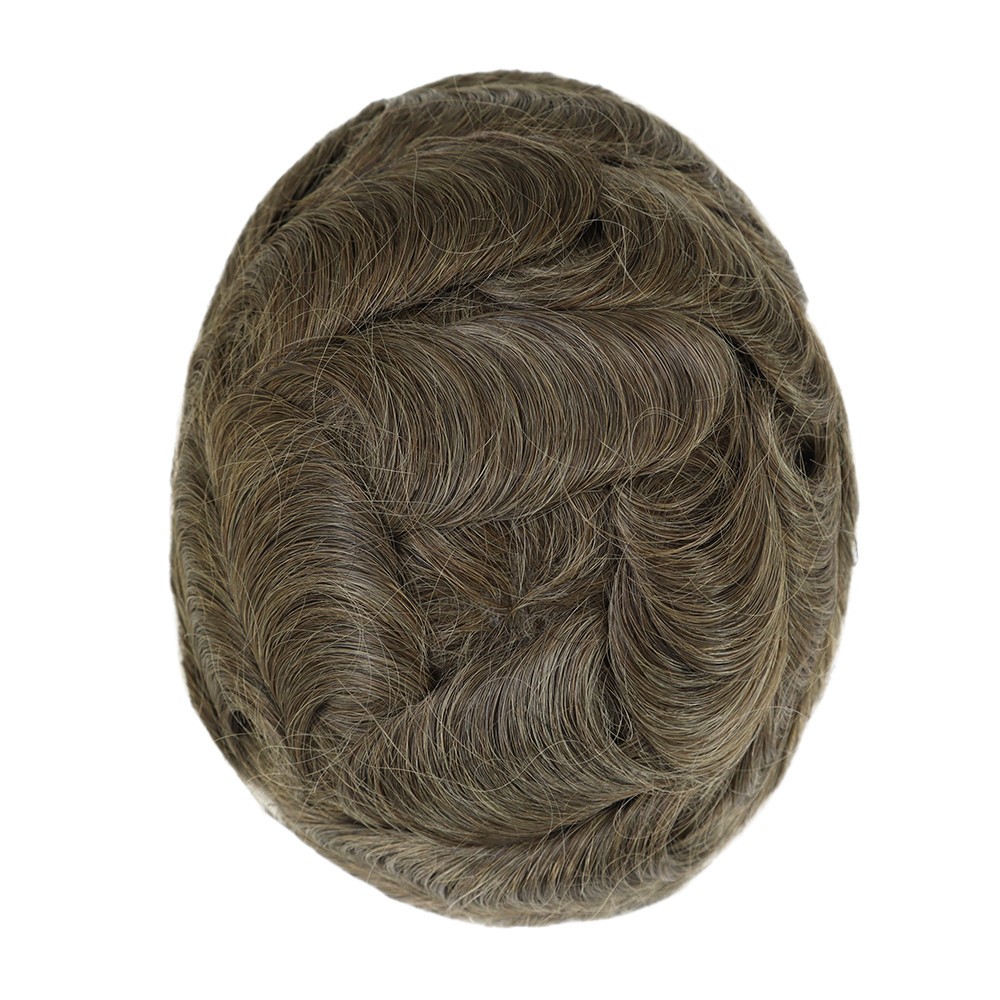 Toupee for Men Human Hair System 0.03 Ultra Thin Skin Dark Blonde Hairpiece#17