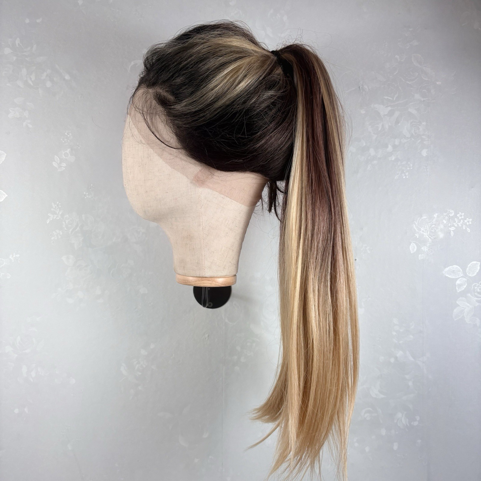 Daily Wear Wear 360 Lace Updo WIG! 34” Long Ombre Blonde , Human Hair Blend