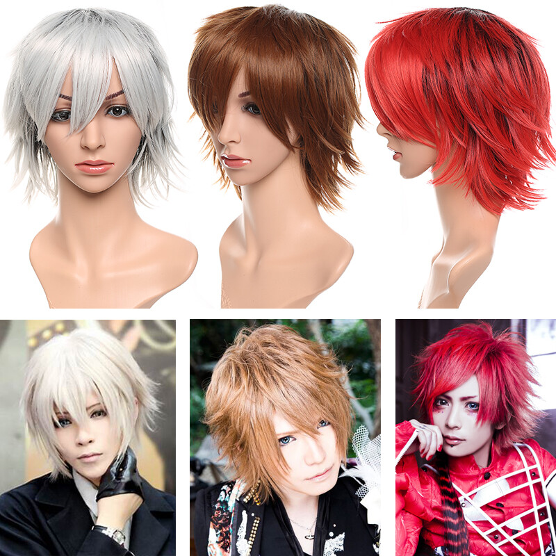 Multi Color Short Straight Hair Wig Anime Party Cosplay Full Hot sell Wigs Orang