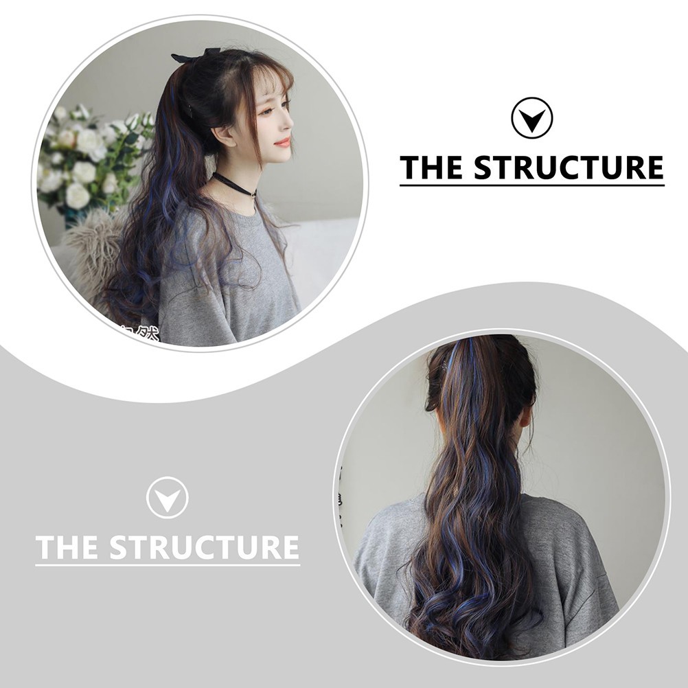 1Pcs Durable Wave Ponytail Clip Soft Breathable Light Brown Fiber Wig