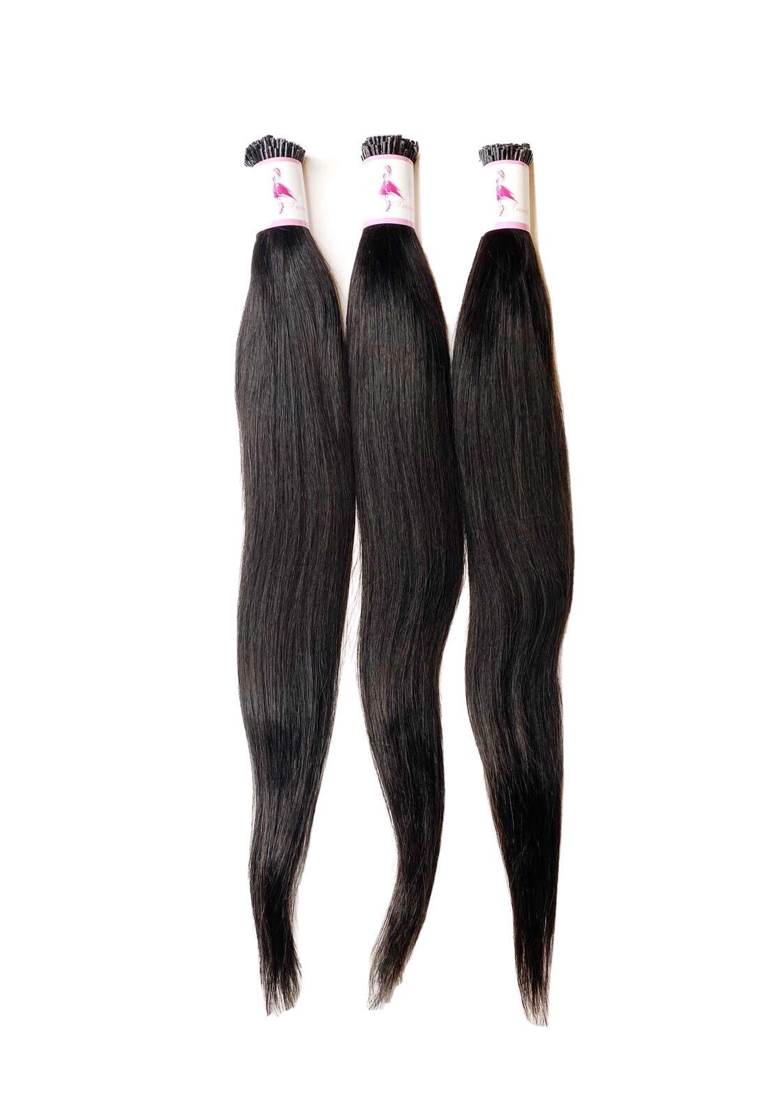 Womens Straight I-Tips Raw Natural Human Hair Extentsions 18 Inches
