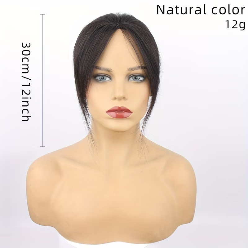 Handmade Human Hair Topper Fluffy Front Gray Hair Cover Add Volume Natural Look