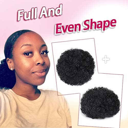 rosmile Afro Puff Drawstring Ponytail Diameter: 7″-8″, Natural Black #1B