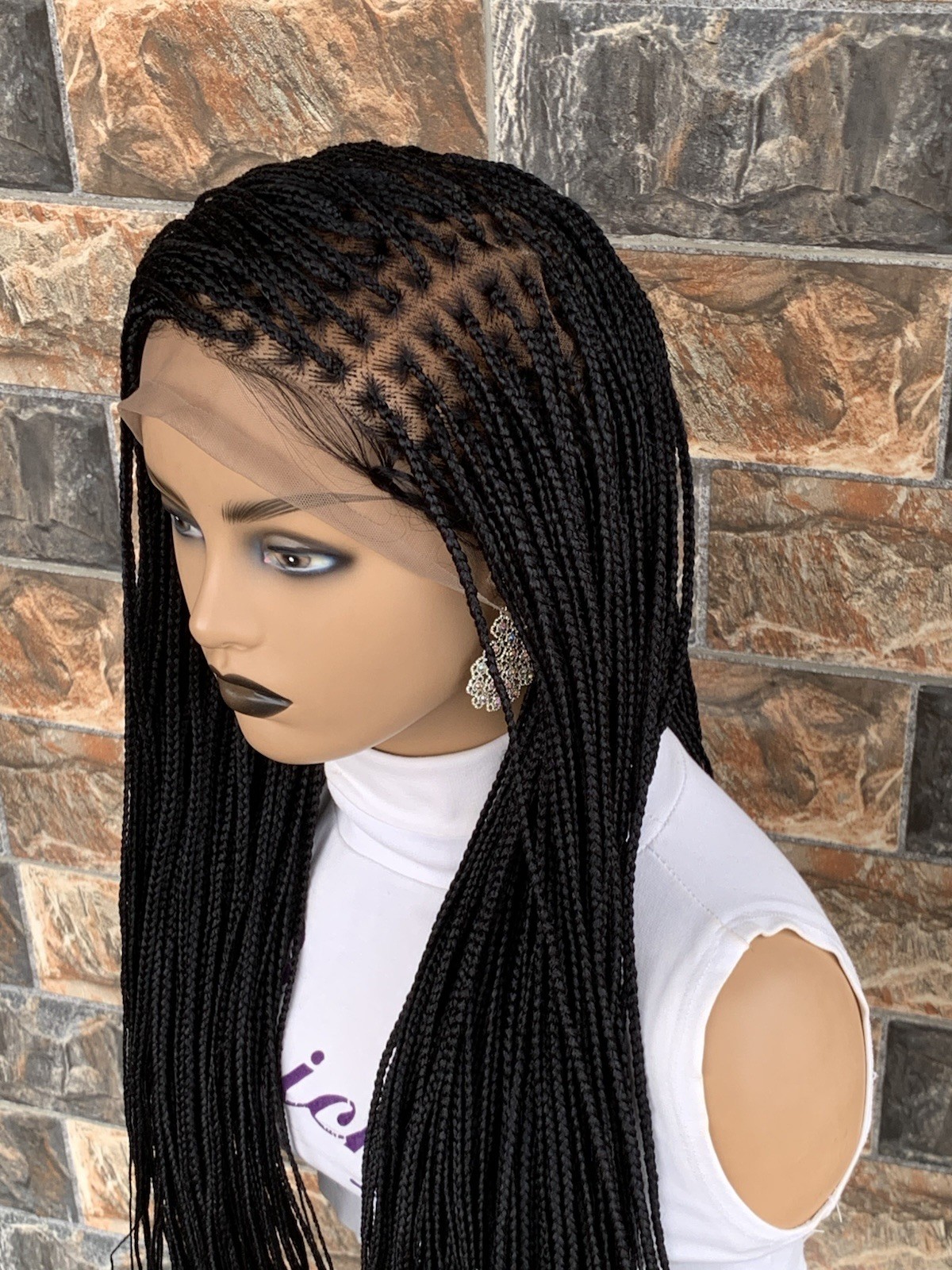 Small Knotless Braided Wig Box braids Full lace braids wig Senegalese