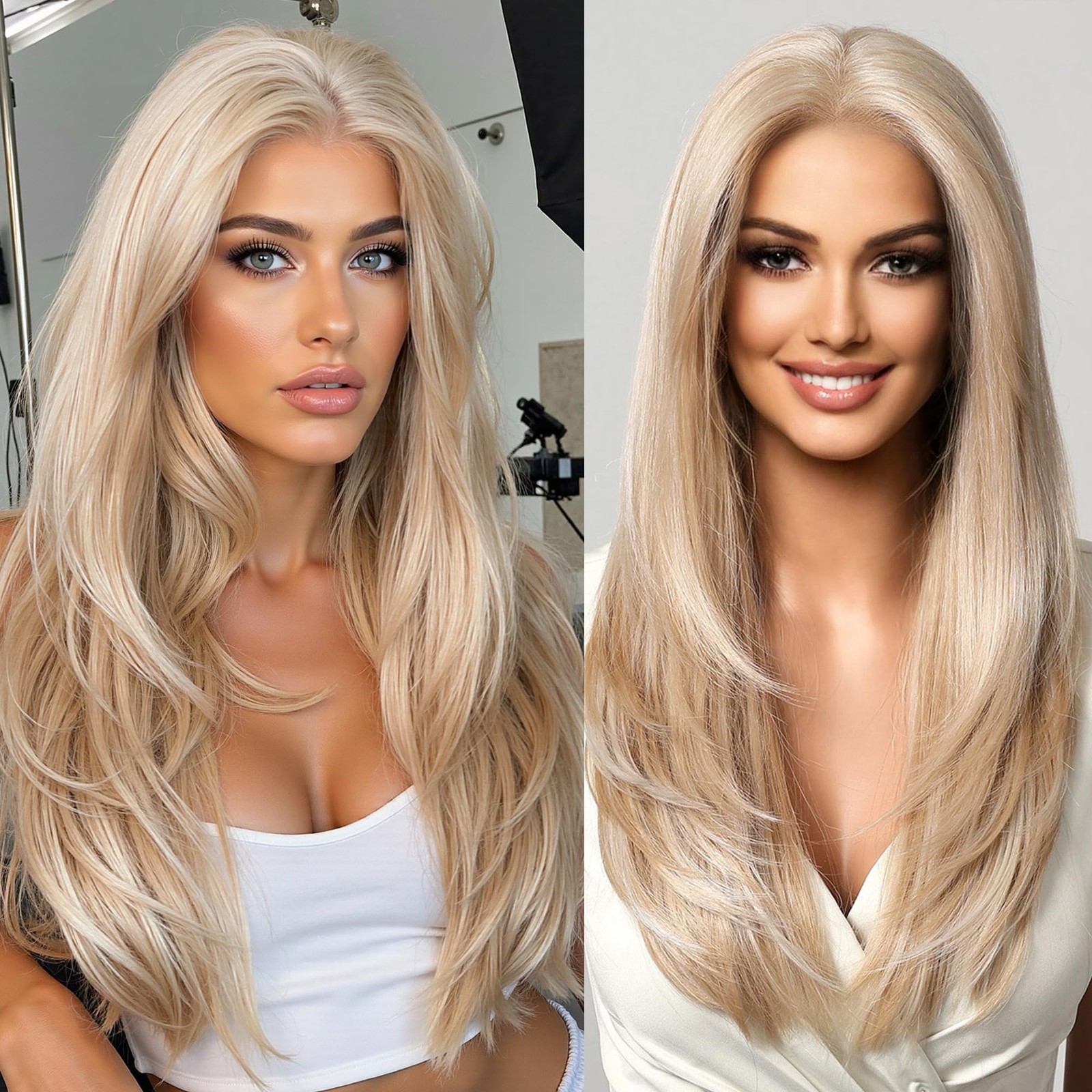 testar 613 13×6 Lace Front Wig Long Blonde Wigs for Women HD Transparent Lace…