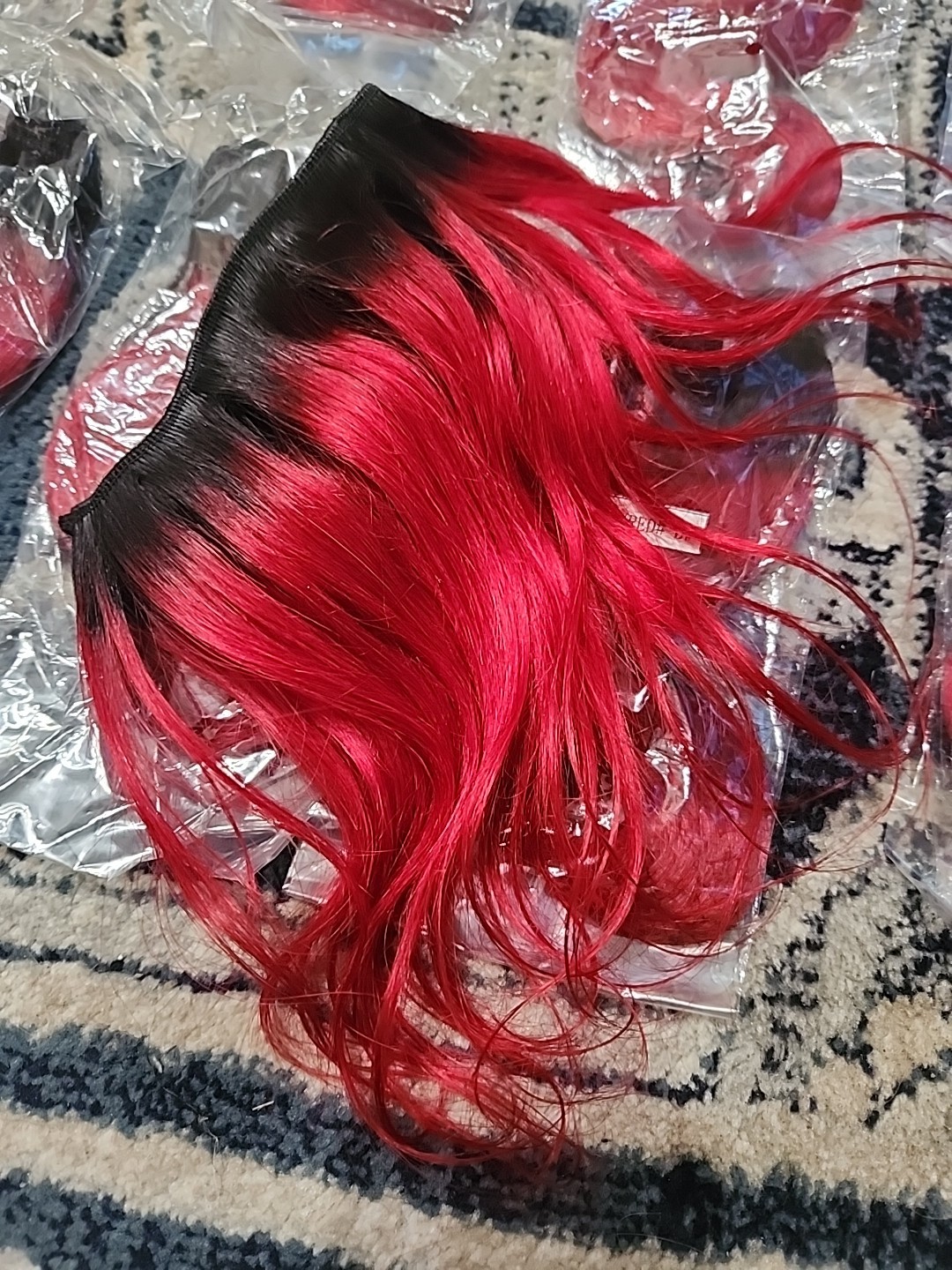8″ T1B/RED 8 Packs Of Human Hair Bundles