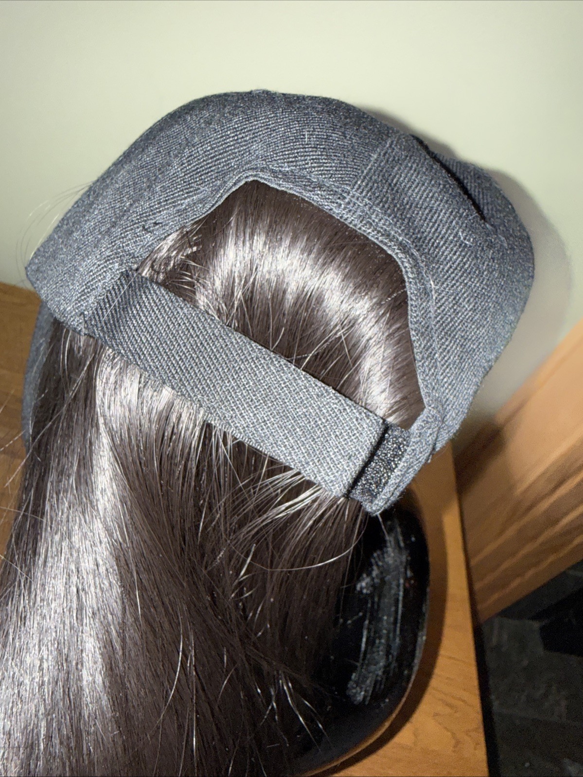 Long Straight Wig Baseball Hat With Synthetic Hair Baseball Cap Wig 24″ Black